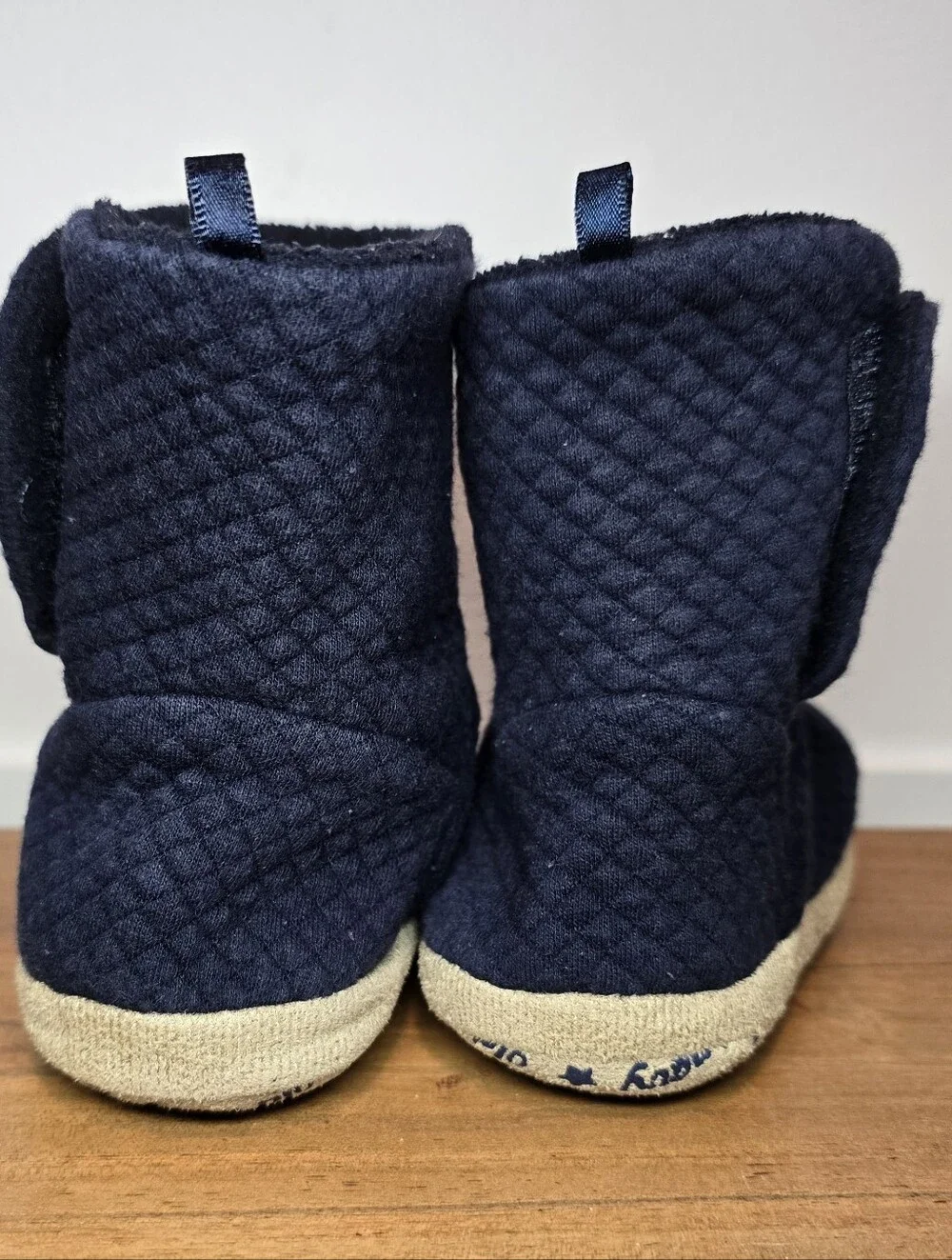 Old Navy Navy Quilted Kids Warm Bootie Slippers